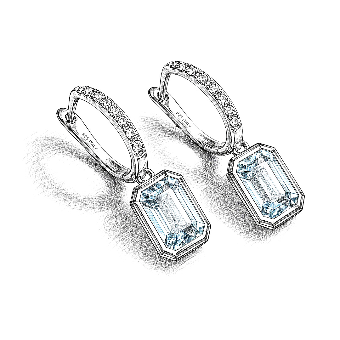 Aquamarine Drop Earrings