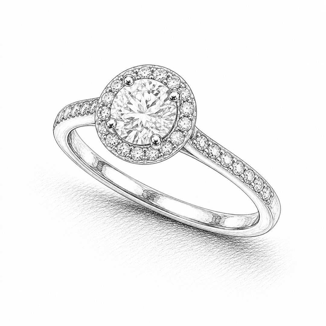 Halo Engagement Ring