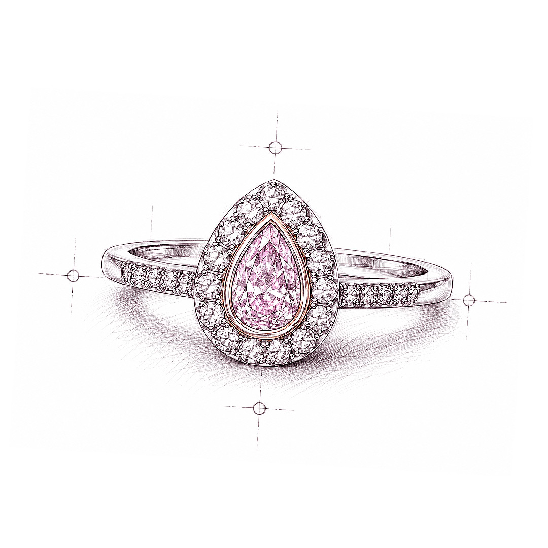 Pear Cut Pink Diamond