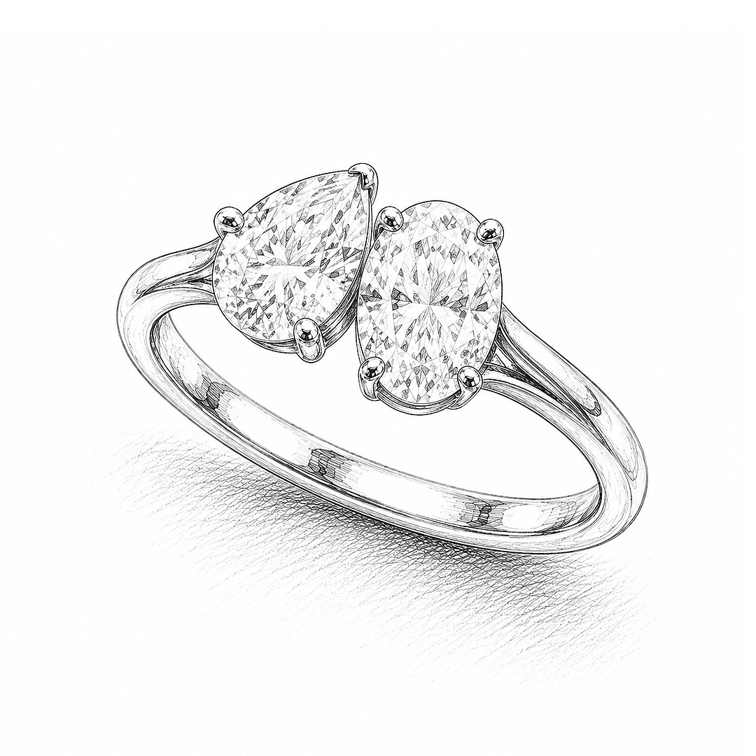 Toi et Moi Engagement Ring