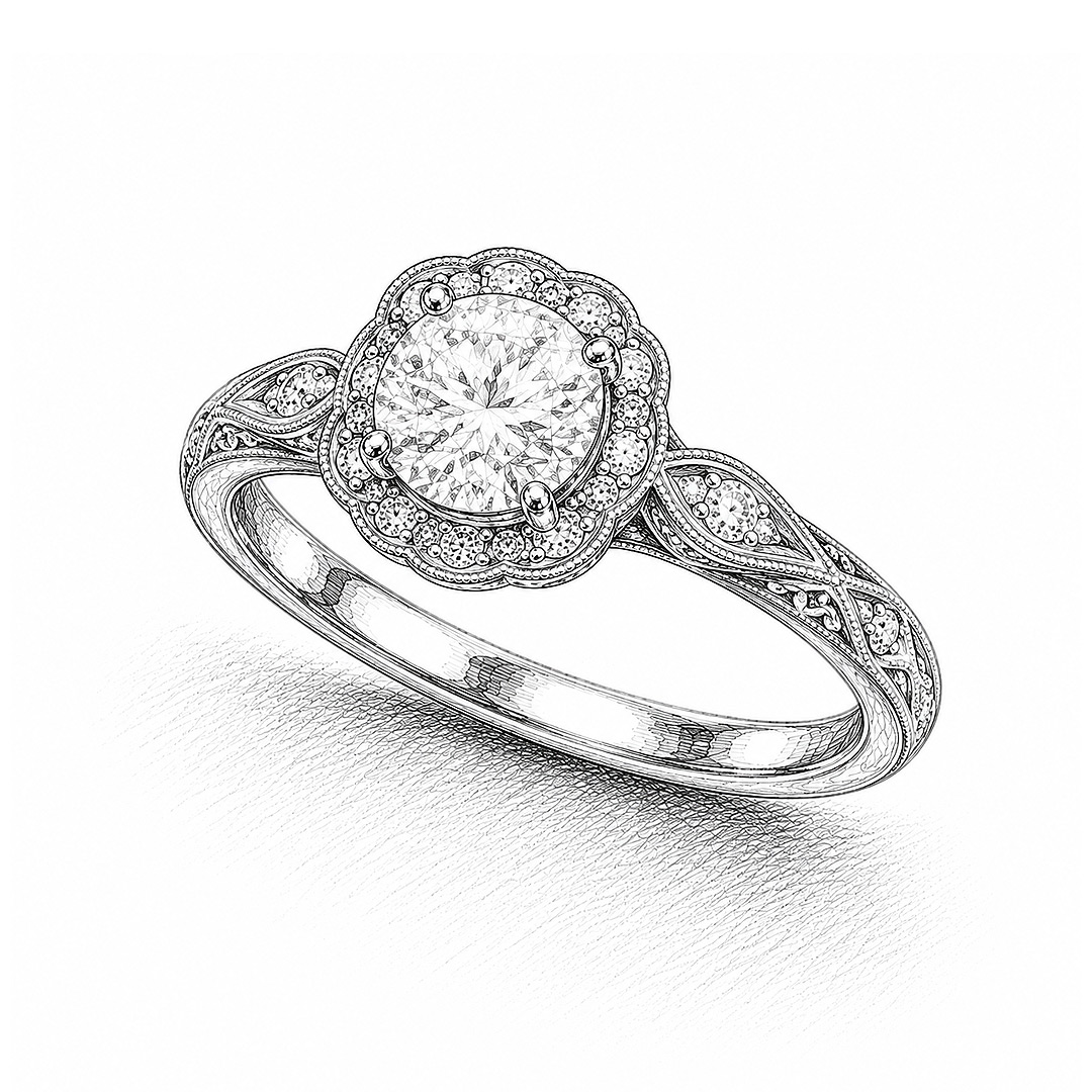 Vintage Inspired Engagement Ring